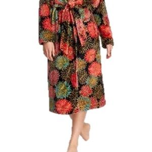 Plush long plus size robe fleece